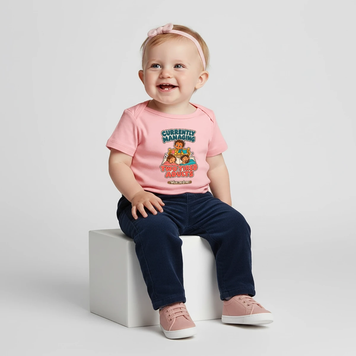 Baby Premium Organic T-Shirt featuring Currently Managing Two Tired Adults