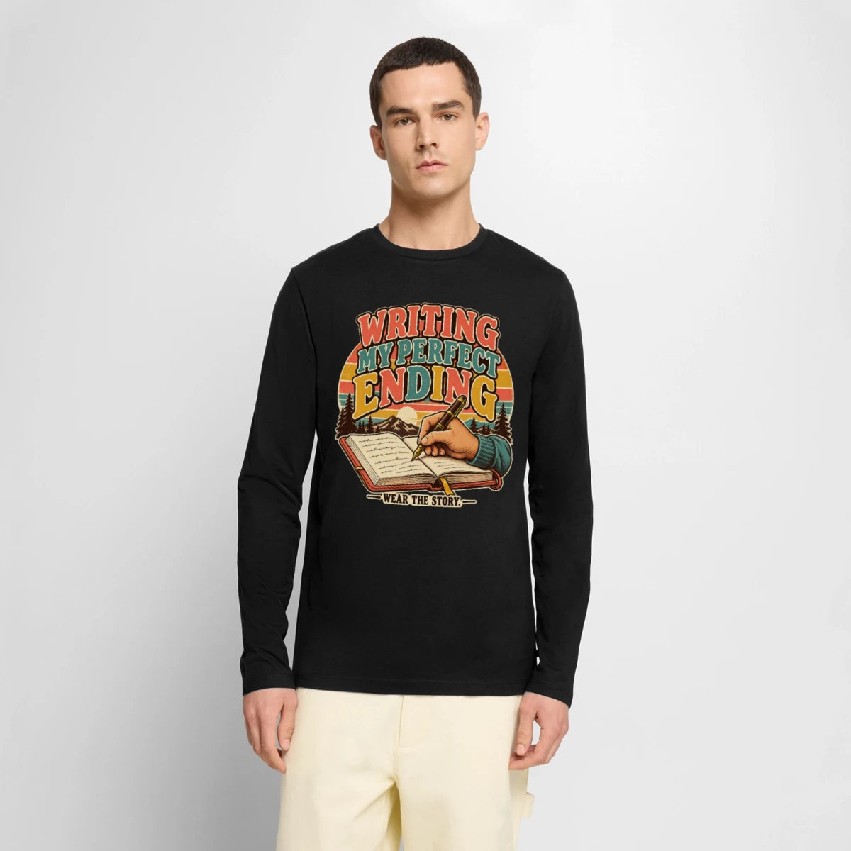 Men's Premium Organic Long Sleeve Shirt featuring Writing My Perfect Ending