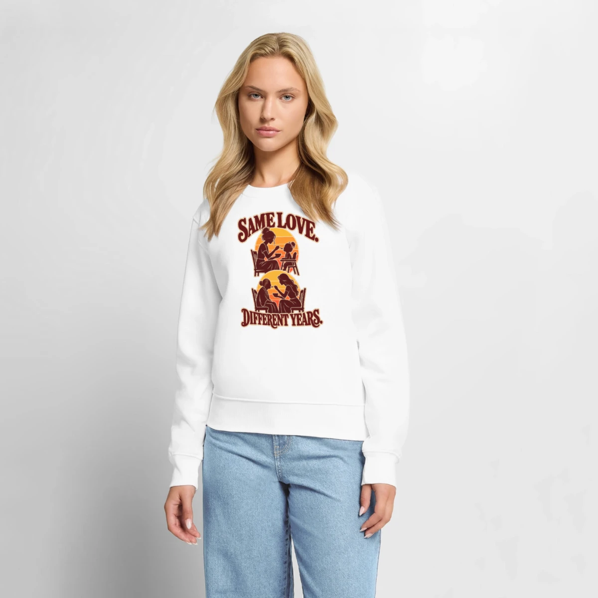 Women's Premium Organic Sweater featuring Same Love. Different Years.