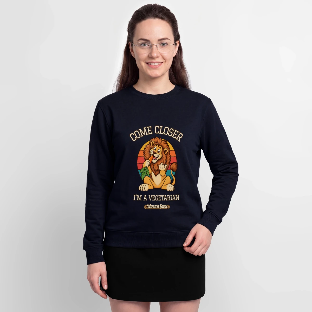 Oversized Crewneck Sweatshirt featuring Come Closer, I'm a Vegetarian